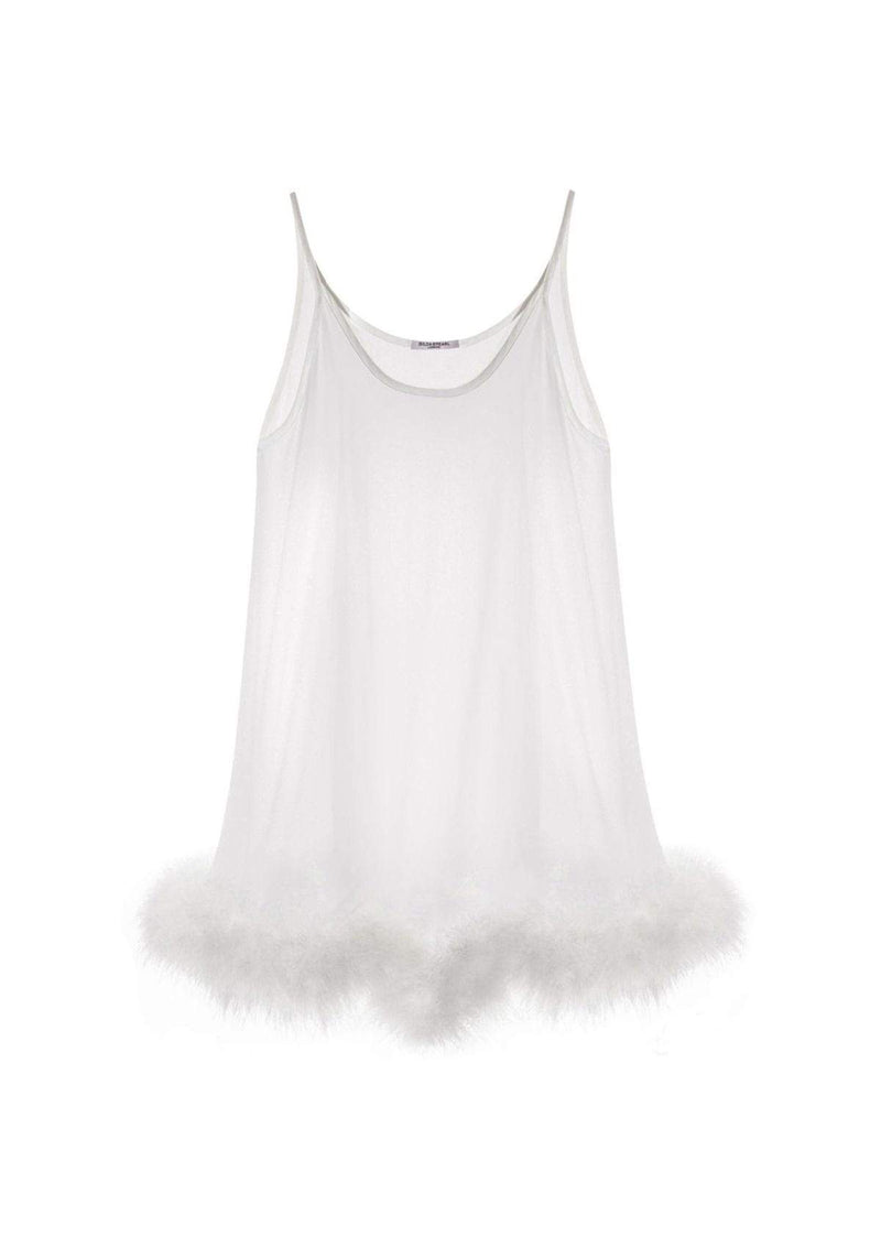 White Vintage Feather Babydoll by Gilda & Pearl