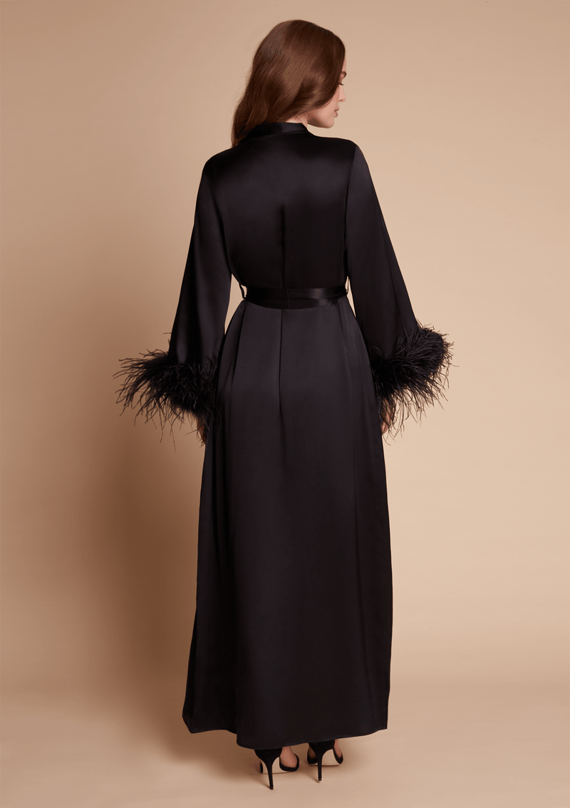 Black Feather Robe by Gilda & Pearl