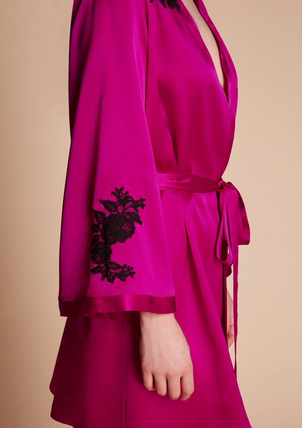 Pink Silk Luxury Robe - Luxury loungewear - pink gift for her - Gilda & Pearl Juliete Short Robe