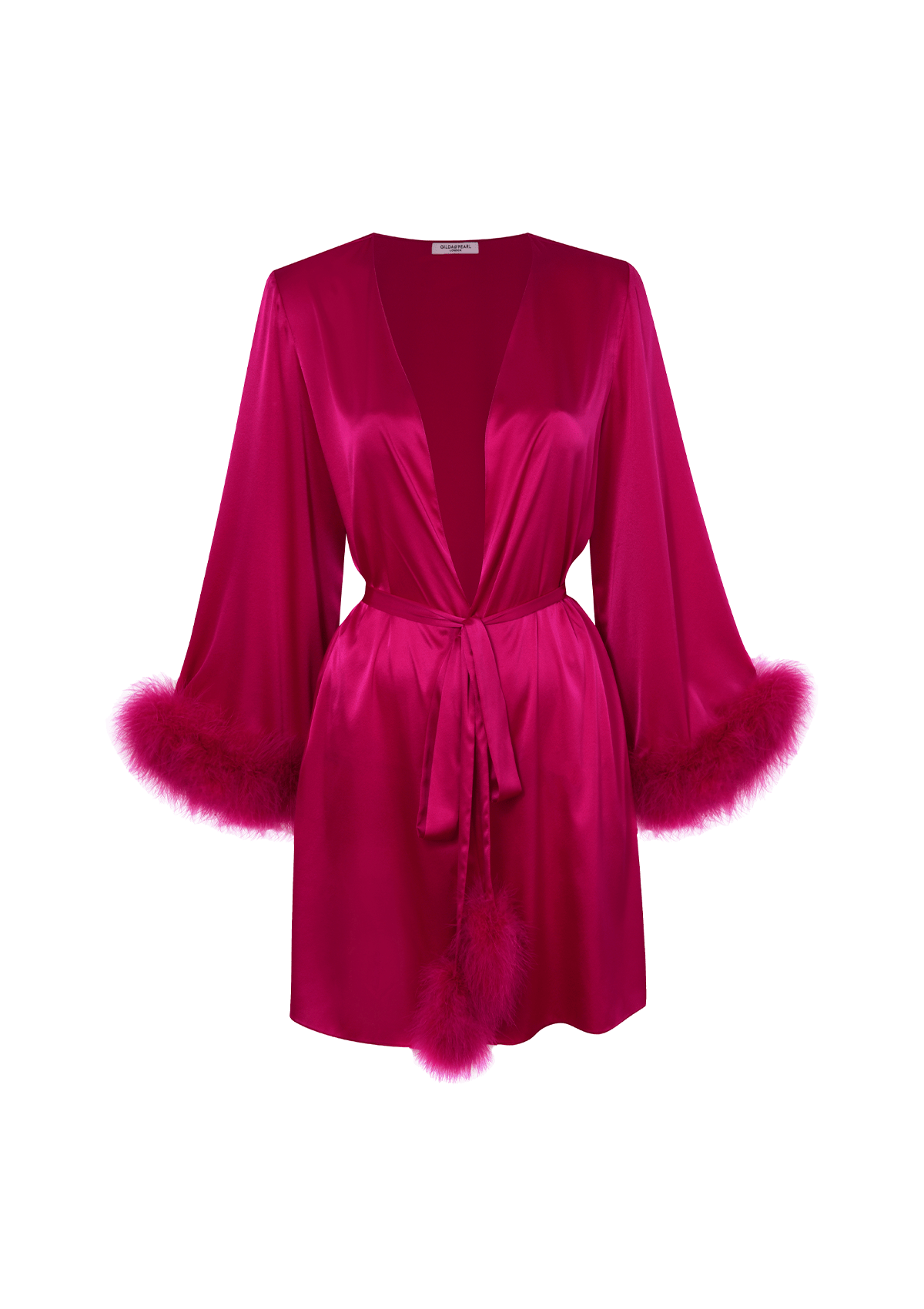 Kitty Silk and Feather Robe in Hollywood Rose