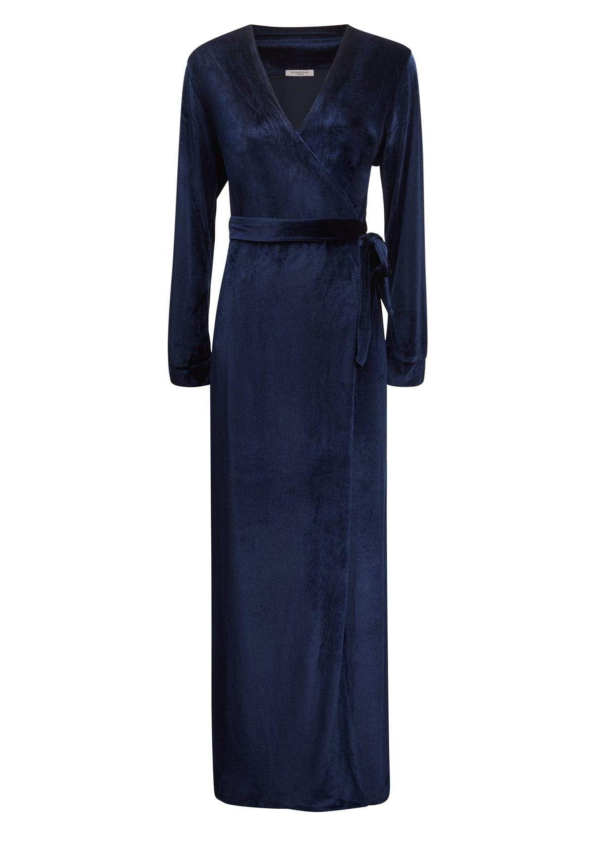 Luxury Loungewear | The Saratoga Velvet Robe | Gilda & Pearl Small/Medium / Sapphire