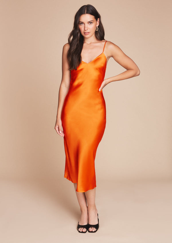 Summer hot silk slip dress - sunset dress - Gilda & Pearl SLIP Sophia Midi Silk Slip Dress
