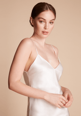 Designer Ivory silk bridal slip dress