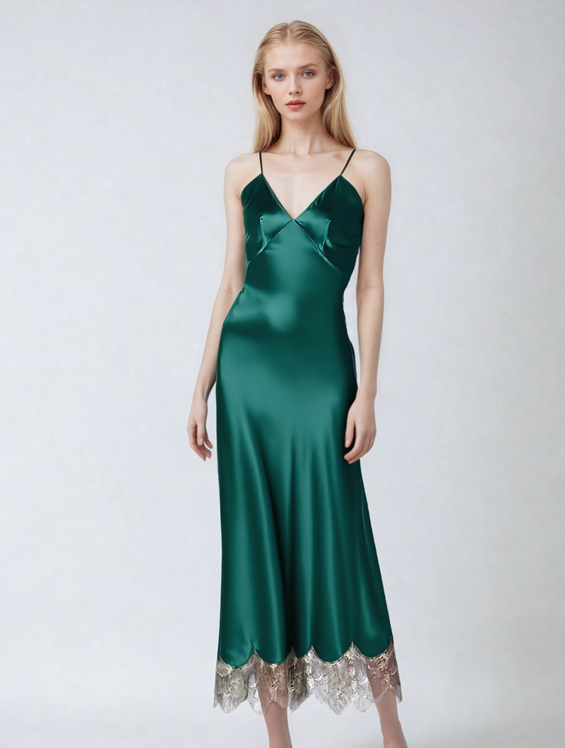 Matinee Midi Slip Emerald