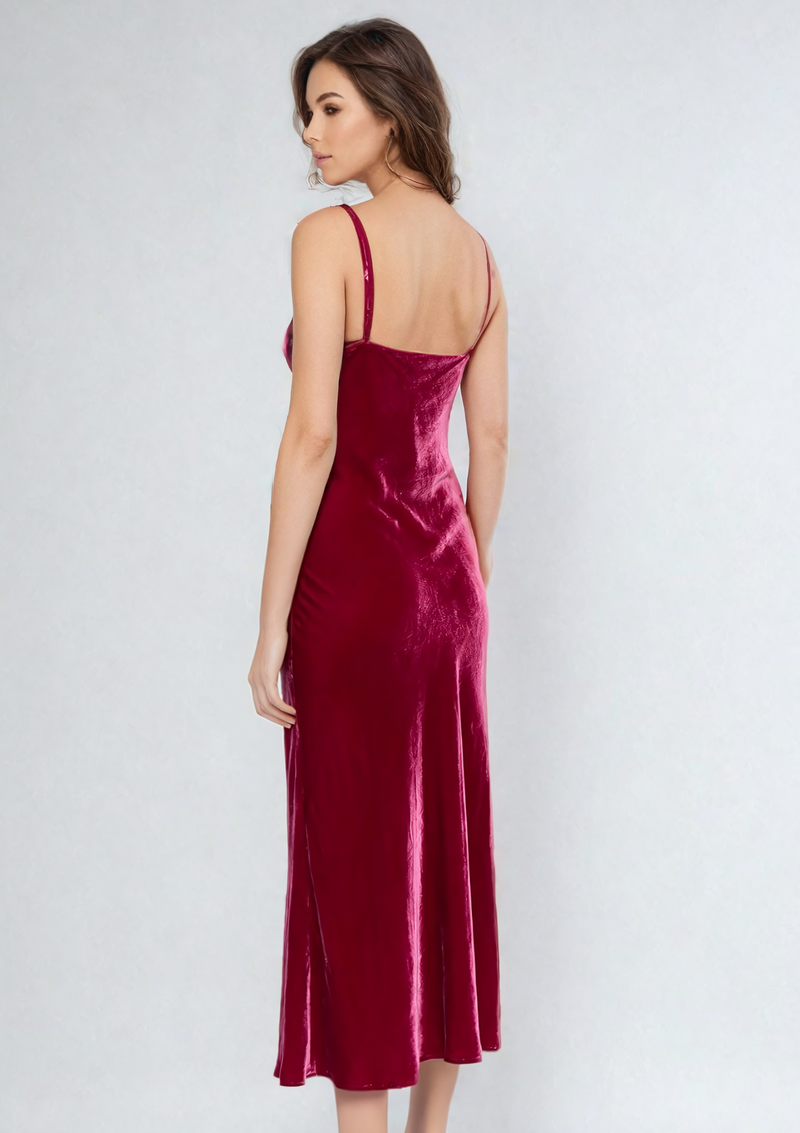 silk slip dress red - luxury red dress