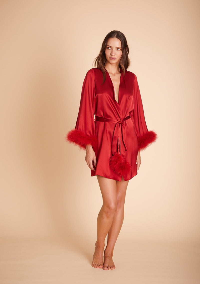 red silk robe - luxury sleepwear