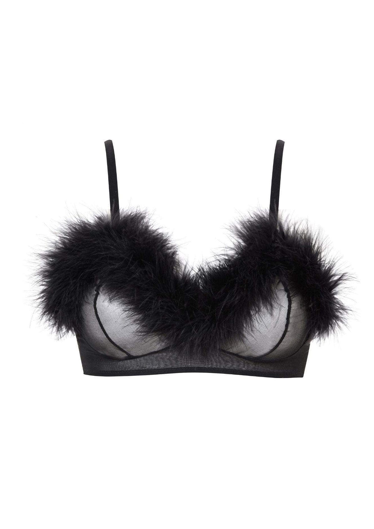 Gilda and Pearl | Black Silk Bra with Feathers – Gilda & Pearl