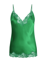 Gilda & Pearl  | Emerald Green Silk satin and Lace Camisole