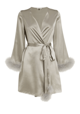 Gilda & Pearl Kitty Silk and Feather Robe