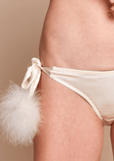 Gilda & Pearl knicker Celeste Silk and Feather Tie-Side Knicker