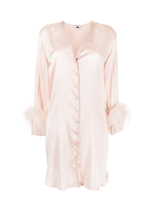 Gilda & Pearl Pyjamas Camille Silk and Feather Shirt Dress