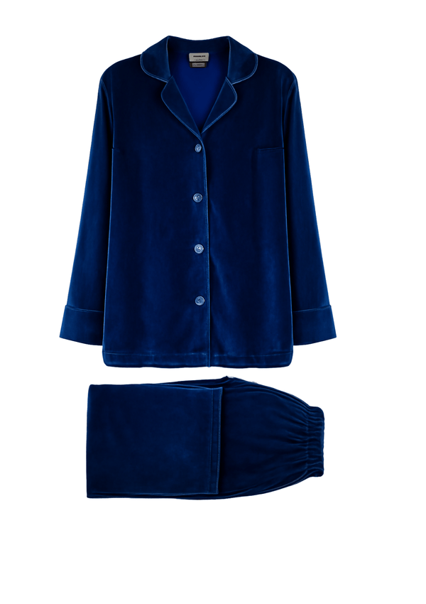 Gilda & Pearl Pyjamas Sapphire Velvet Pyjama