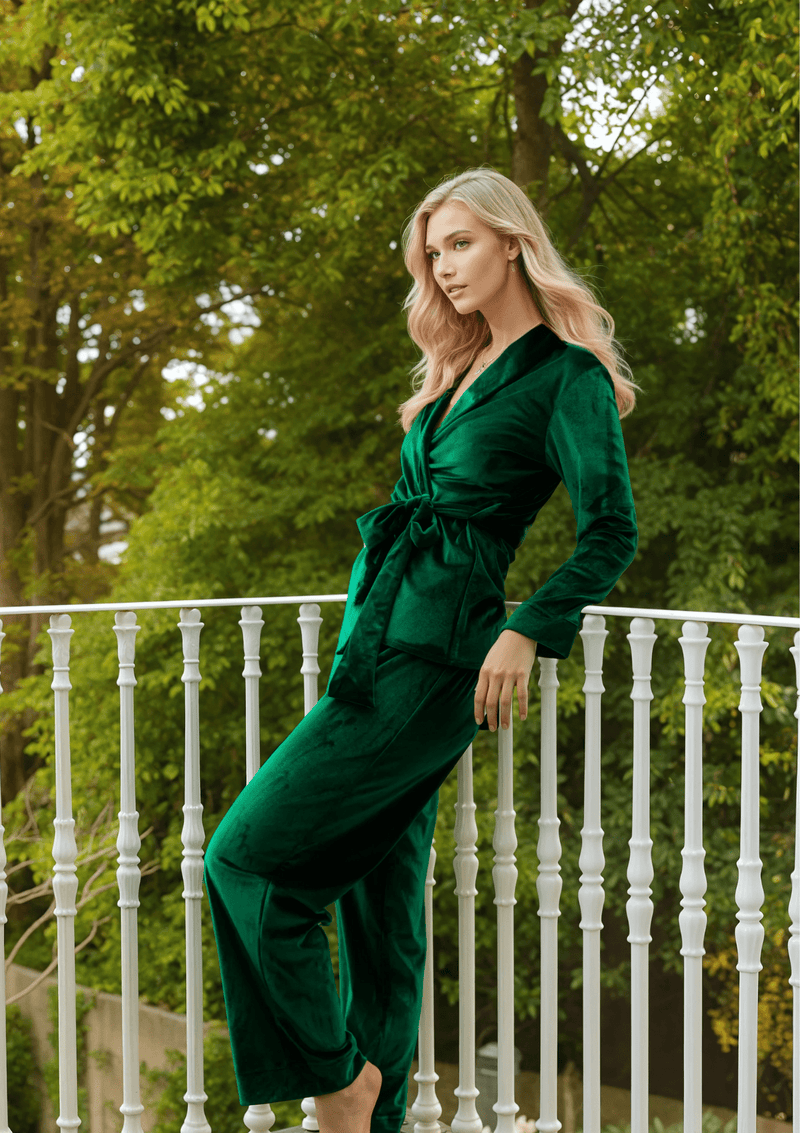 Gilda & Pearl Pyjamas Saratoga Emerald Velvet Pyjama