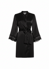 Gilda & Pearl Robe Black Silk Rita Robe