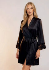 Gilda & Pearl Robe Black Silk Rita Robe