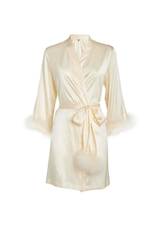 Gilda & Pearl Robe Celeste Silk and Feather Short Robe