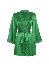Gilda & Pearl | Luxury Silk Robe tin Emerald Green