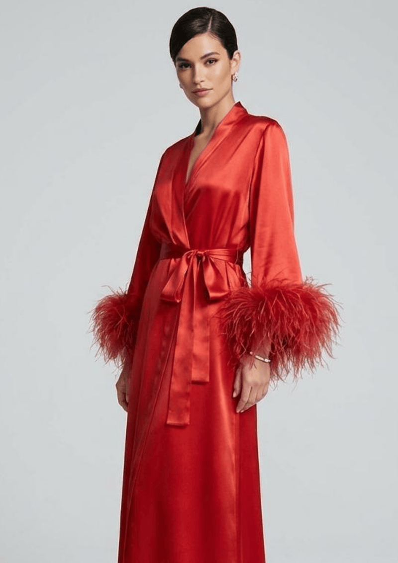 Luxury Silk Robes - Ruby Forever long Robe – Gilda & Pearl