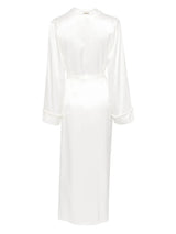luxury bridal wardrobe - long white silk robe with pearls - Gilda & Pearl Robe Girls Love Pearls Long Robe