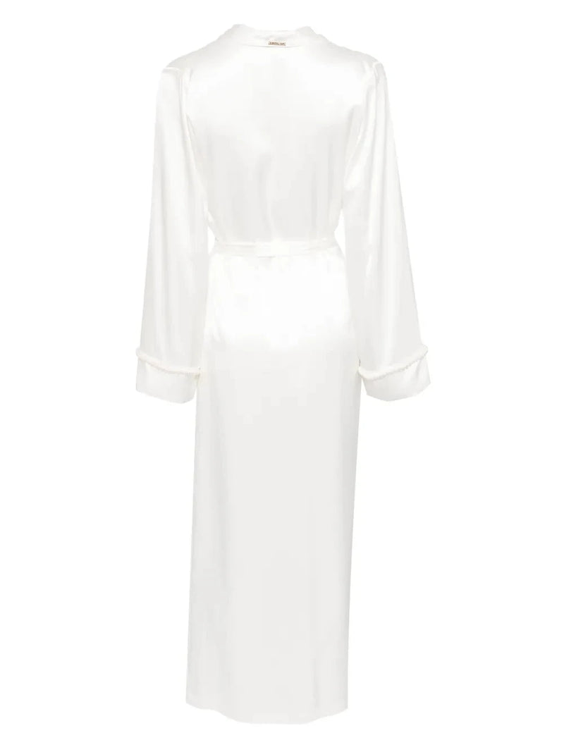 luxury bridal wardrobe - long white silk robe with pearls - Gilda & Pearl Robe Girls Love Pearls Long Robe