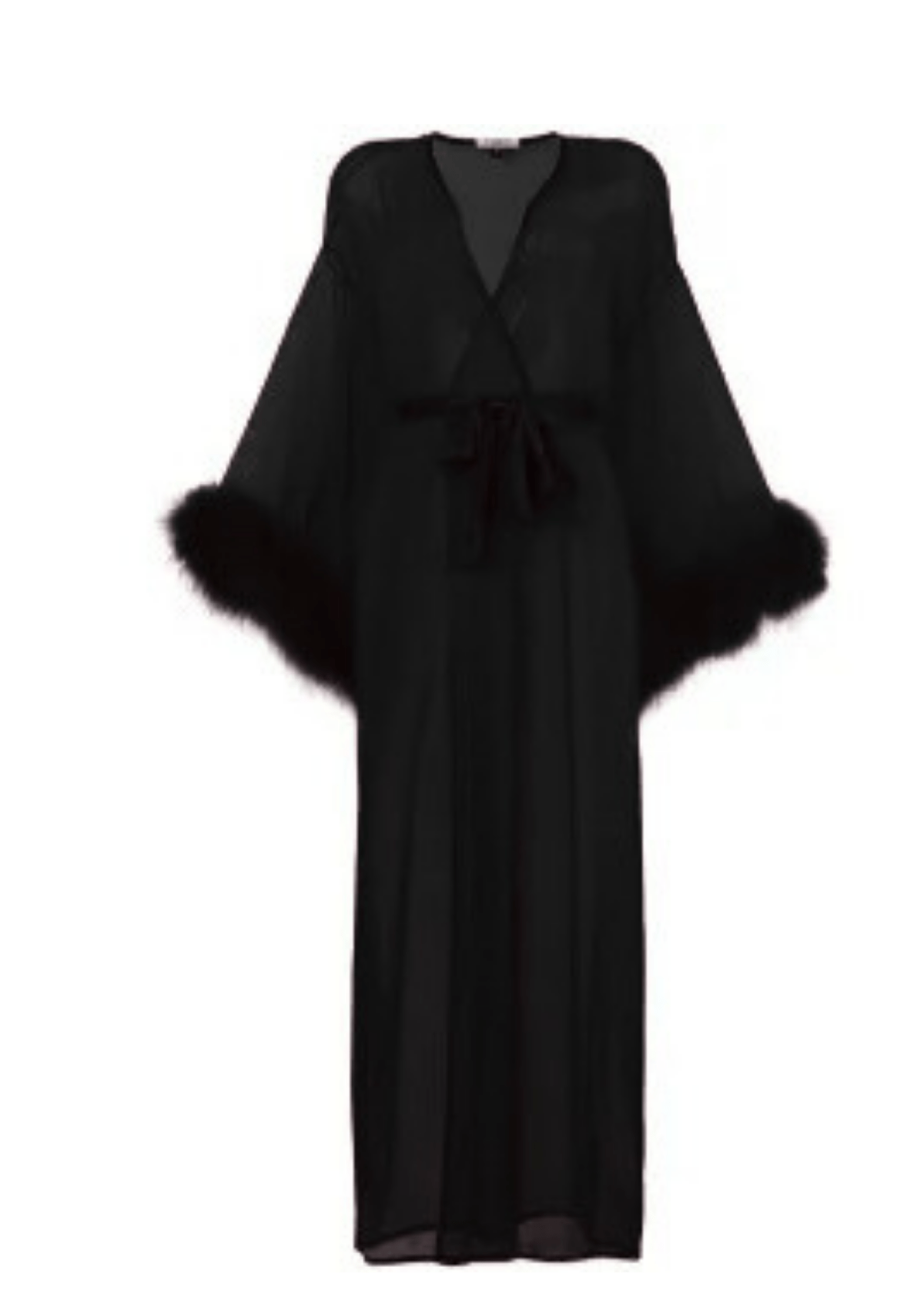 Diana Black Long Kimono Robe