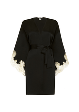 Gilda & Pearl Robe One Size ( pre-order 4-6 weeks) Mayfair Black Silk Short Kimono