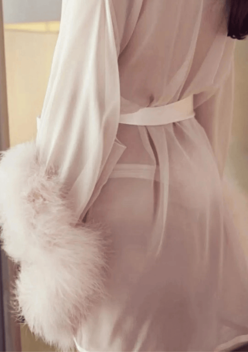 Gilda & Pearl Robe one size / Soft Pink Brief Encounter Silk Robe