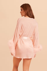 Gilda & Pearl Robe one size / Soft Pink Brief Encounter Silk Robe