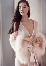 Gilda & Pearl Robe one size / Soft Pink Brief Encounter Silk Robe