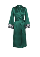 Gilda & Pearl Robe Satin Muse Long Emerald Green Robe