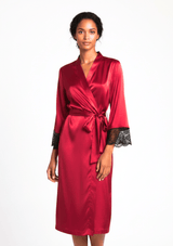 Gilda & Pearl Robe Satin Muse Long Red Robe