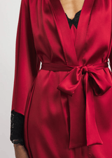 Gilda & Pearl Robe Satin Muse Long Red Robe