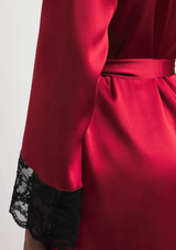Gilda & Pearl Robe Satin Muse Long Red Robe