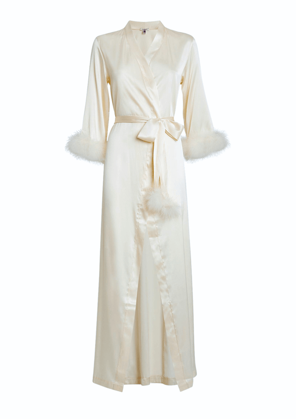 Gilda & Pearl Robes Celeste Silk and Feather Long Robe