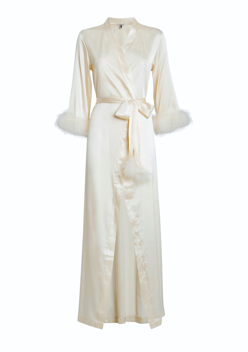 Gilda & Pearl Robes Celeste Silk and Feather Long Robe