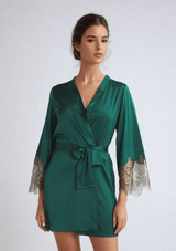 Gilda & Pearl Robes Matinee Short Robe Emerald