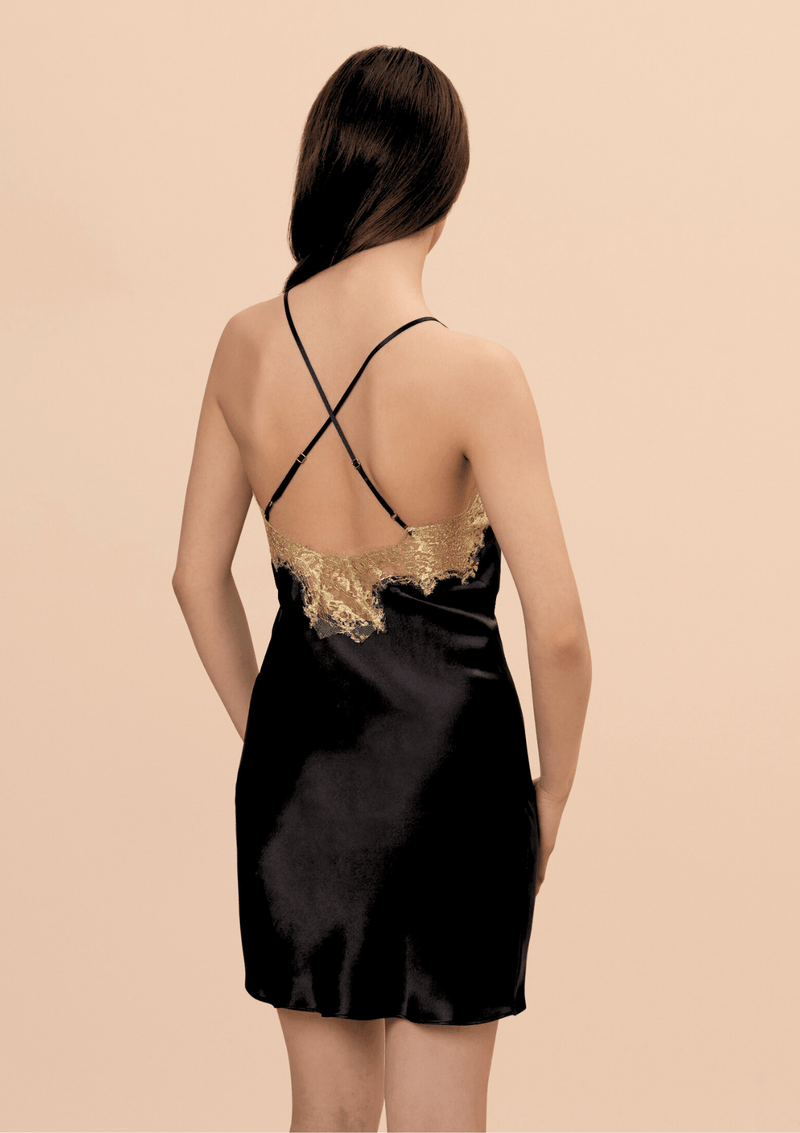 Gilda & Pearl Slip Mayfair Black Short Silk Slip