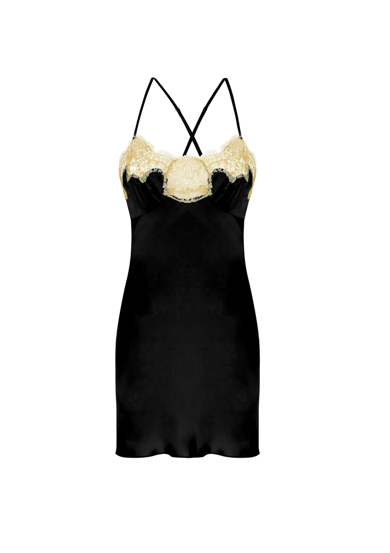 Gilda & Pearl Slip Mayfair Black Short Silk Slip