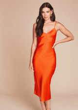 Gilda & Pearl SLIP Midi Silk Slip Dress in Opal