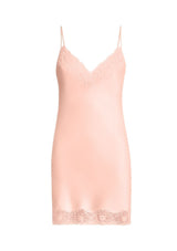 Gilda & Pearl Slip Pink Lemonade Short Silk Slip with Lace