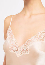 Gilda & Pearl Slip Pink Lemonade Short Silk Slip with Lace