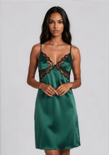 Gilda & Pearl Slip Satin Muse Short Emerald Slip
