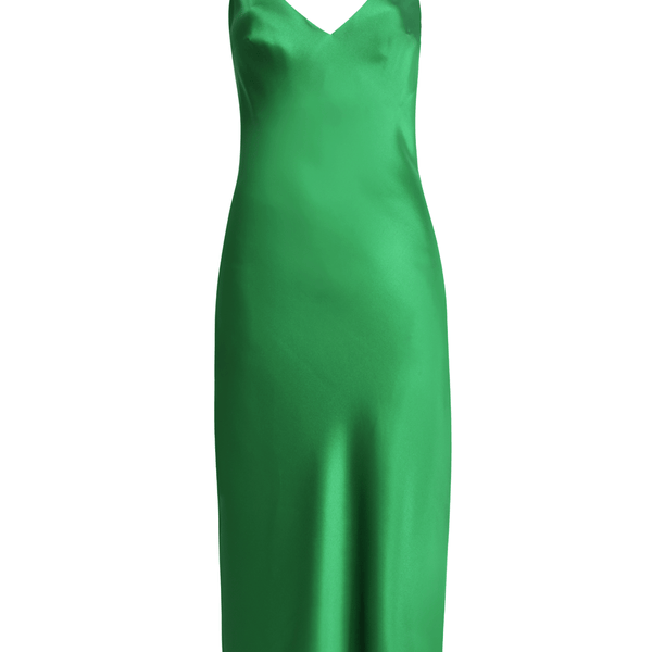 sophia midi silk slip dress in emerald green reviews Luxury Midi Silk Slip Dress - Emerald Green main image 0