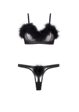 Gilda & Pearl Thong Diana Silk and Marabou Feather Pom Pom Thong