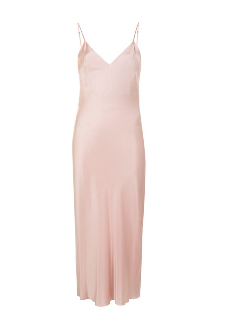 luxury pink dress - silk slip dress - perfect pink slip by gilda and pearl