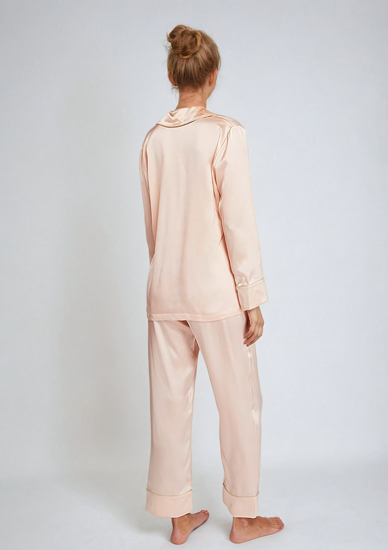 luxury silk pajama - pink silk sleepwear by gilda and pearl 