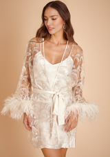 luxury lace robe for the glam bride - gilda and pearl luxury wedding robes