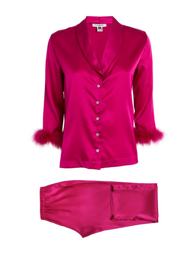 pink silk pj - luxury nightwear by gilda and pearl