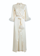 luxury silk robe - white bridal wedding robe - silk sleepwear by gilda and pearl