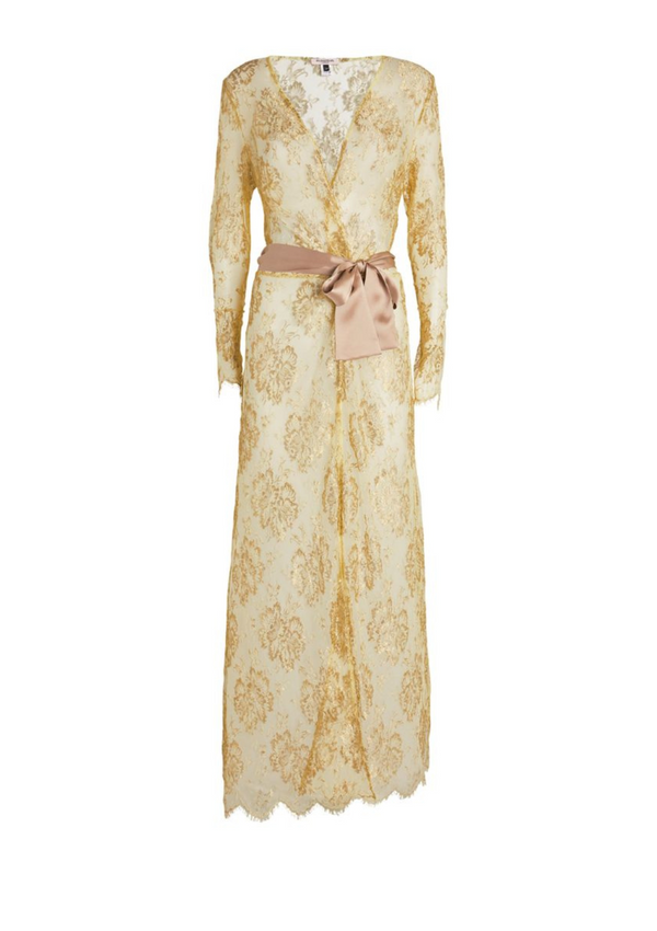 luxury gold lace robe
